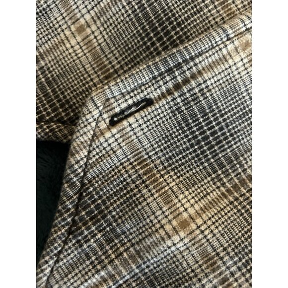 Vtg Waistcoat Quilted Vest Flannel Denim Men's Medium Hipster Daily 100% Cotton - Picture 14 of 15